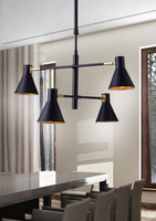 Lampa sufitowa czarno-złota mat regulowana 4x40W Less Candellux 34-72689