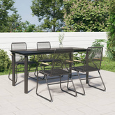 5-częściowy zestaw mebli ogrodowych, czarny, rattan PVC