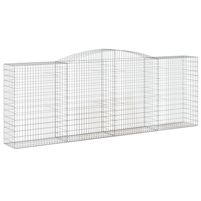 Kosze gabionowe, 8 szt, 400x50x140/160 cm, galwanizowane żelazo