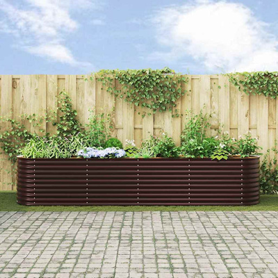Podniesiony grządka Brązowy 400 x 80 x 81 cm Stal