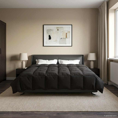 Zimowa Kołdra Kwiłtowany Antracyt 240 x 260 cm Mikrofibra