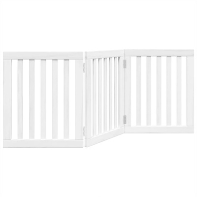Składana bramka zabezpieczająca dla psa, 3 panele, biała, 150cm