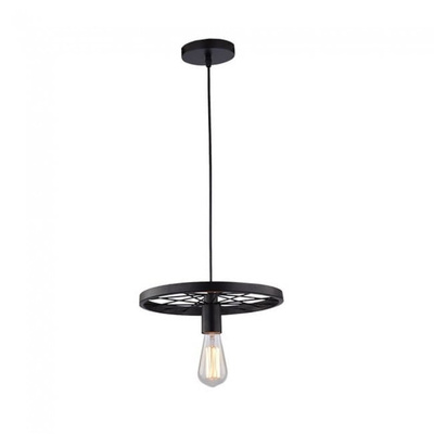 Lampa sufitowa E27 czarna koło