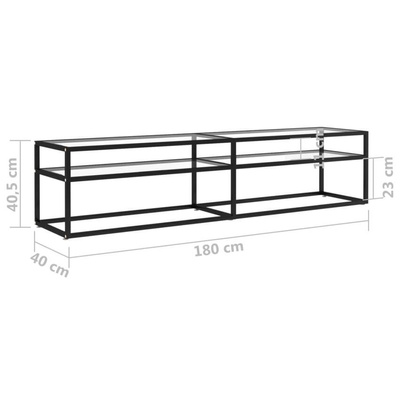 vidaXL Szafka pod TV, przezroczysta, 180x40x40,5 cm, hartowane szkło