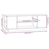 vidaXL Szafka pod TV, czarna, 110x35x40,5 cm, lite drewno sosnowe