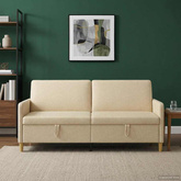 Sofa z miejscem do przechowywania kremowy 192 x 78 x 87 cm