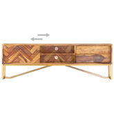 vidaXL Szafka pod TV, 140x30x45 cm, lite drewno sheesham model standard