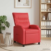 Fotel recliner czerwony Ekoskóra