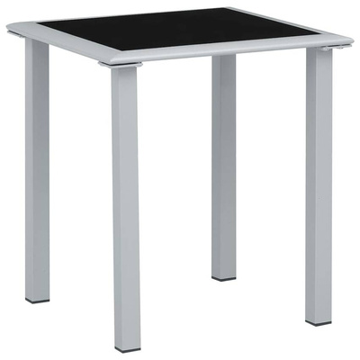 vidaXL Leżaki ze stolikiem, 2 szt., aluminium, kolor taupe