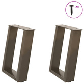 Nogi do stolika kawowego w kształcie litery U 2 szt. Naturalna stal 28x(42-43) cm Stal