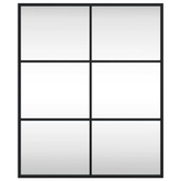 vidaXL Lustro ścienne, czarne, 50x60 cm, prostokątne, żelazo