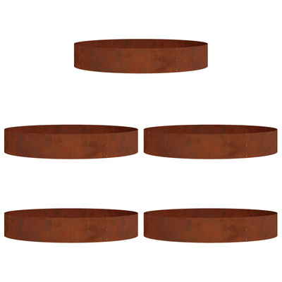 Pierścień doniczki 5 pcs Brązowy 120 x 120 x 20 cm