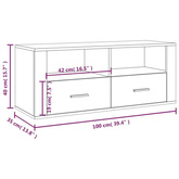 vidaXL Szafka pod TV, czarna, 100x35x40 cm, materiał drewnopochodny