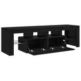 Szafka pod TV z oświetleniem LED, czarny dąb, 140x36,5x40 cm