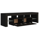 vidaXL Szafka pod TV z oświetleniem LED, czarna, 140x36,5x40 cm