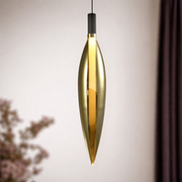 Lampa wisząca Nordic szklana tuba złota pojedyncza do salonu i sypialni