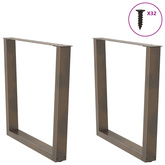 Nogi do stołu jadalnego w kształcie litery V 2 szt. Naturalna stal 90x(72-73,3) cm Stal
