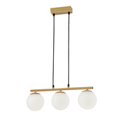 Carrine lampa wisząca drewniany 3x40W E14 klosz biały  33-37435