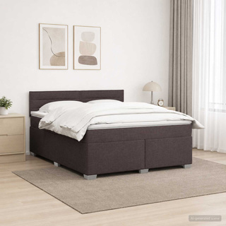 Łóżko Box Spring z materacem i LED Ciemny brąz 160 x 200 cm