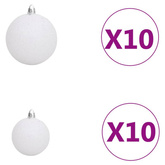 vidaXL Sztuczna choinka z lampkami i bombkami, 210 cm, 910 gałązek model standard