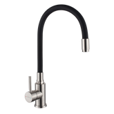 Bateria zlew. silva z elastyczną wylewką, inox / czarny BZ-86-043-L Invena