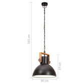 Industrialna lampa wisząca, 25 W, czarna, okrągła, 30 cm, E27