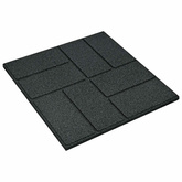Kamień kroczący 6 pcs Czarny 40,5 x 40,5 x 2 cm Guma