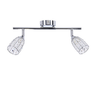 Shiba lampa sufitowa listwa chromowy 2x15w g9 klosz bezbarwny