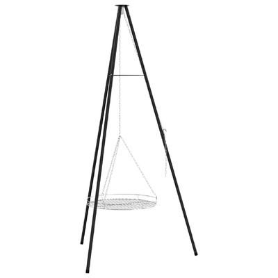 Tripod na ognisko 2 pcs Czarny Stal