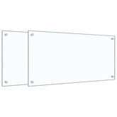 Panele ochronne do kuchni, przezroczyste 2 szt. 80x40 cm, szkło