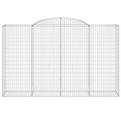 Kosze gabionowe, 4 szt, 300x50x180/200 cm, galwanizowane żelazo