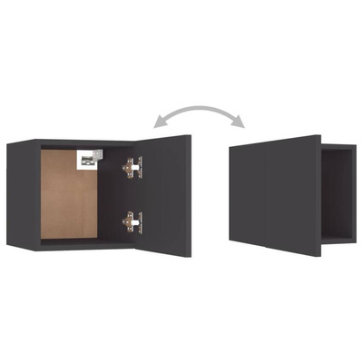vidaXL Wiszące szafki telewizyjne, 4 szt., szare, 30,5x30x30 cm