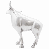 Rzeźba byka Srebrny 20 x 17 x 23 cm Aluminium