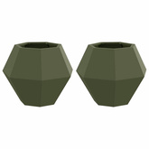 Donica 2 pcs Zielony oliwkowy 50 x 50 x 40 cm Stal