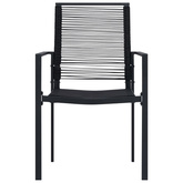 vidaXL Krzesła ogrodowe, 4 szt., rattan PVC, czarne