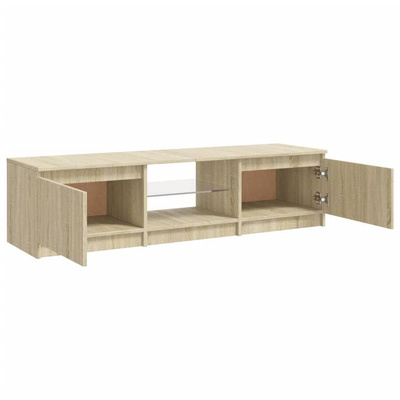 vidaXL Szafka pod TV, z LED, dąb sonoma, 140 x 40 x 35,5 cm