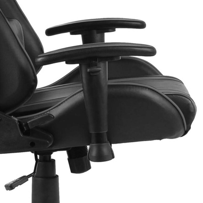 vidaXL Obrotowy fotel gamingowy, szary, PVC