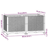 Donica do podniesionej rabaty, 80x40x38 cm, polipropylen