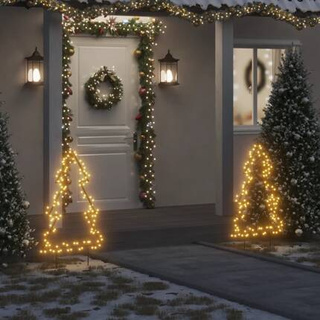 vidaXL Świąteczna choinka na szpikulcach, 115 LED, 90 cm