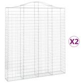 Kosze gabionowe, 2 szt, 200x30x220/240 cm, galwanizowane żelazo