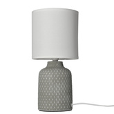 Lampka nocna Iner szara ceramiczna z abażurem Candellux