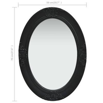 vidaXL Lustro ścienne w stylu barokowym, 50x70 cm, czarne