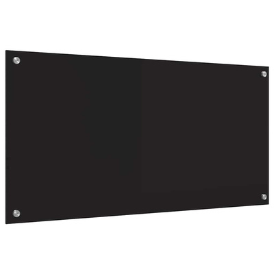 Panel kuchenny Czarny 100 x 50 cm szkło hartowane