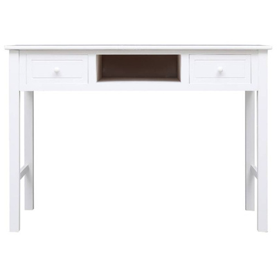 vidaXL Biurko, białe, 108x45x76 cm, lite drewno paulowni