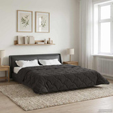 Letni Kołdra Antracyt 200 x 220 cm Mikrofibra i Fleece Teddy