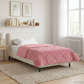 Letni Kołdra Różowy 135 x 200 cm Mikrofibra i Fleece Teddy