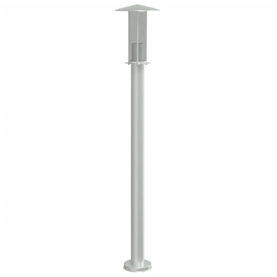 Lampa ogrodowa na słupku, srebrna, 100 cm, stal nierdzewna