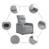 vidaXL Podnoszony fotel masujący, elektryczny, rozkładany, jasnoszary