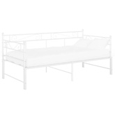 vidaXL Sofa z wysuwaną ramą łóżka, biała, metalowa, 90x200 cm
