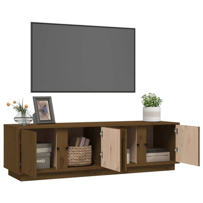 vidaXL Szafka pod TV, miodowy brąz, 140x40x40 cm, lite drewno sosnowe